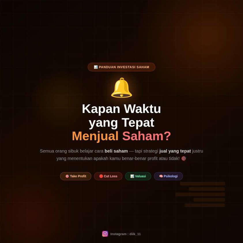 Kapan Waktu yang Tepat Menjual Saham