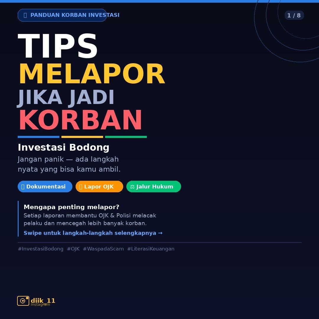 Tips Melapor Jika Menjadi Korban Investasi Bodong