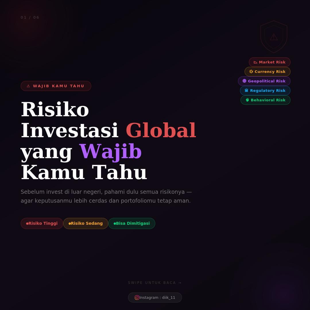 Risiko Investasi Global yang Wajib Kamu Tahu