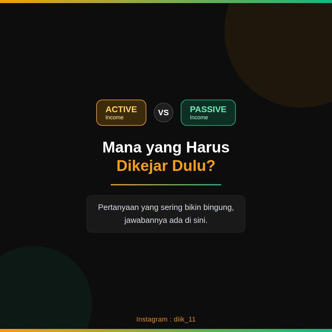 Active Income & Passive Income