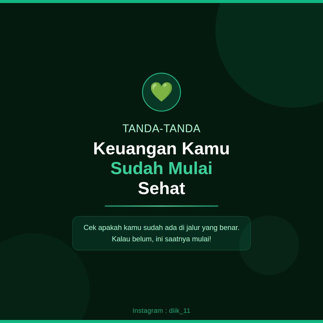Tanda-tana Keuangan Kamu Sudah Mulai Sehat